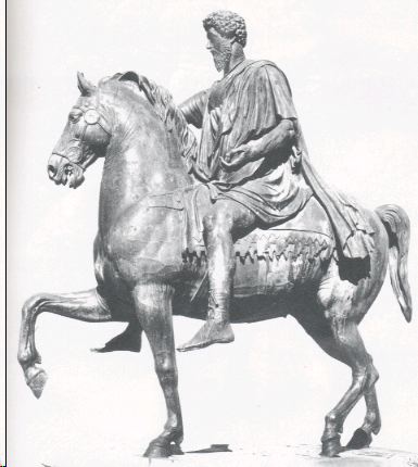 Bronze statue of Marcus Aurelius riding a horse